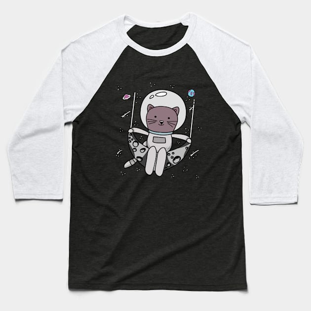 cat Baseball T-Shirt by KDaisy.design